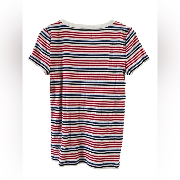 Talbots ribbed scoop neck red white and blue tee shirt - Picture 5 of 5